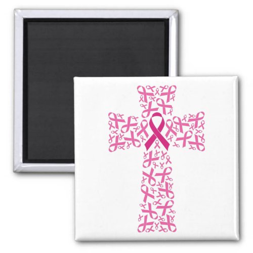 Breast Cancer Awareness Ribbon Cross Magnet