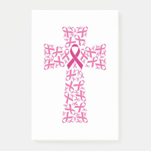 Breast Cancer Awareness Ribbon Cross Post-it Notes