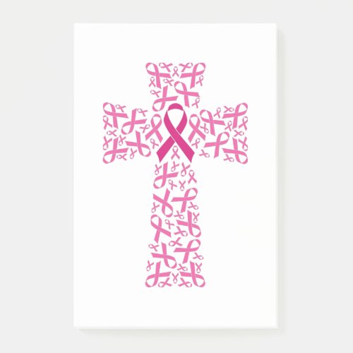 Breast Cancer Awareness Ribbon Cross Post_it Notes