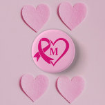 Breast Cancer Awareness Ribbon Custom Monogram  Button<br><div class="desc">The pink ribbon has become the universal symbol of breast cancer,  raising awareness,  support and bringing together women in solidarity.</div>