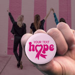Breast Cancer Awareness Ribbon Custom Text or Name Button<br><div class="desc">The pink ribbon has become the universal symbol of breast cancer,  raising awareness,  support and bringing together women in solidarity.</div>