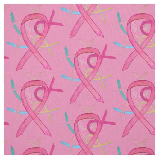 Breast Cancer Awareness Ribbon Fabric Material