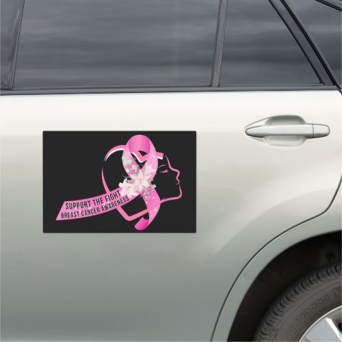Breast Cancer Awareness Ribbon Heart  Car Magnet
