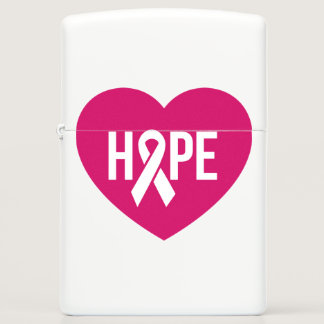 Breast Cancer awareness ribbon heart pink hope Zippo Lighter