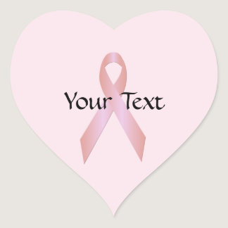 Breast Cancer Awareness Ribbon Heart Sticker 2