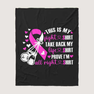 Breast Cancer Awareness Ribbon Her Fight Is Our Fi Fleece Blanket