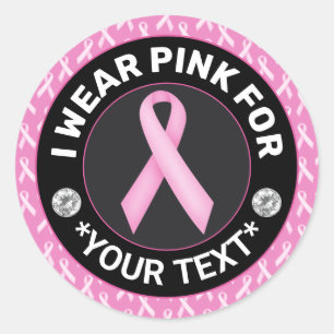 Breast Cancer Awareness Ribbon I wear Pink Classic Round Sticker