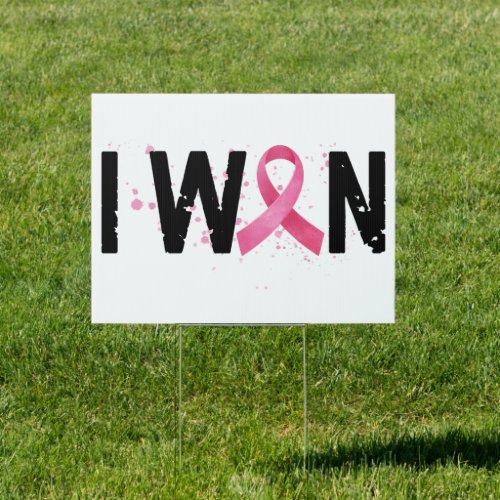 Breast Cancer Awareness  Ribbon I Won  Survivor Sign