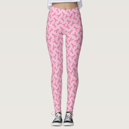 Breast Cancer Awareness Ribbon Leggings