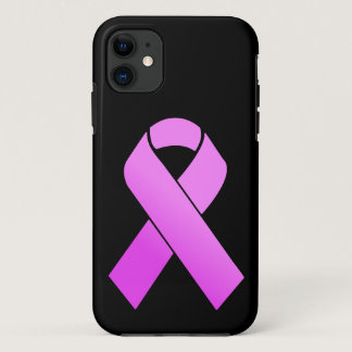 Breast Cancer Awareness Ribbon on Silhouette iPhone 11 Case