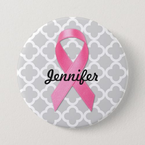 Breast Cancer Awareness Ribbon Personalized Button