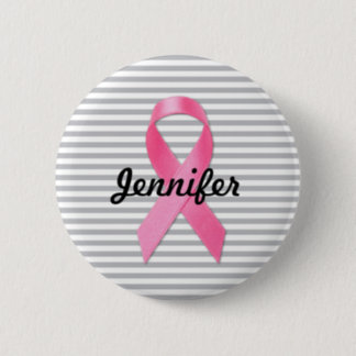 Breast Cancer Awareness Ribbon Personalized Pinback Button