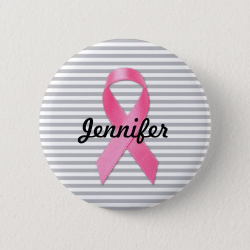 Breast Cancer Awareness Ribbon Personalized Pinback Button