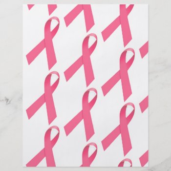 Breast Cancer Awareness Ribbon Print Flyer by CuteLittleTreasures at Zazzle