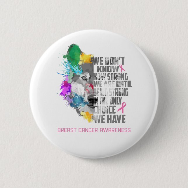 Breast Cancer Awareness Ribbon Support Gifts Button (Front)