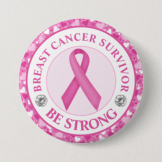 Breast Cancer Awareness Ribbon Survivor Button