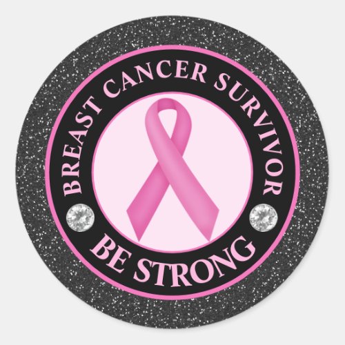 Breast Cancer Awareness Ribbon Survivor Classic Round Sticker