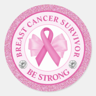 Breast Cancer Awareness Ribbon Survivor Classic Round Sticker