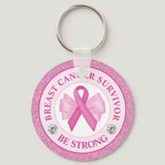 Breast Cancer Awareness Ribbon Survivor Keychain