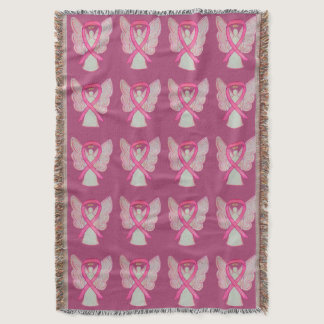 Breast Cancer Awareness Ribbon Throw Blankets