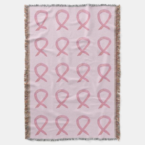 Breast Cancer Awareness Ribbon Throw Blankets