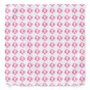 Breast Cancer Awareness Ribbon Watercolor Bandana