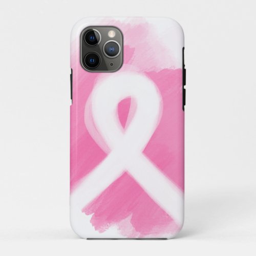 Breast Cancer Awareness Ribbon Watercolor  iPhone 11 Pro Case
