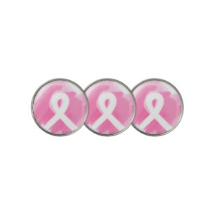 Breast Cancer Awareness Ribbon Watercolor Golf Ball Marker