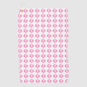 Breast Cancer Awareness Ribbon Watercolor Golf Towel