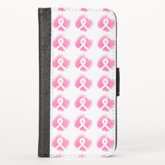 Breast Cancer Awareness Ribbon Watercolor  iPhone XS Wallet Case