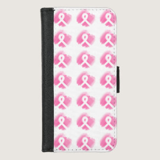 Breast Cancer Awareness Ribbon Watercolor iPhone 8/7 Wallet Case