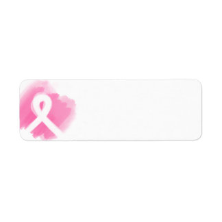 Breast Cancer Awareness Ribbon Watercolor  Label