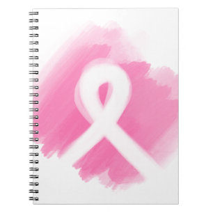 Breast Cancer Awareness Ribbon Watercolor Notebook