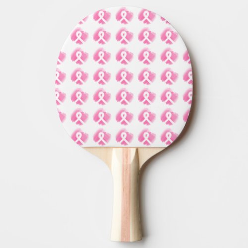 Breast Cancer Awareness Ribbon Watercolor Ping Pong Paddle