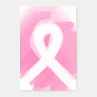 Breast Cancer Awareness Ribbon Watercolor Post-it Notes