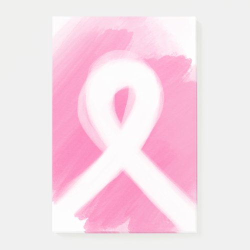 Breast Cancer Awareness Ribbon Watercolor Post_it Notes