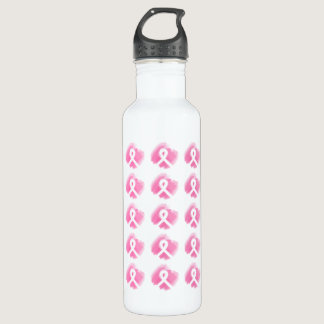 Breast Cancer Awareness Ribbon Watercolor Stainless Steel Water Bottle
