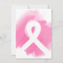 Breast Cancer Awareness Ribbon Watercolor Thank You Card