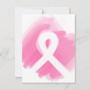Breast Cancer Awareness Ribbon Watercolor Thank You Card
