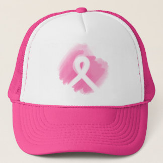 Breast Cancer Awareness Ribbon Watercolor  Trucker Hat