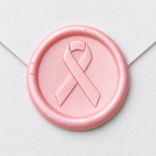 Breast Cancer Awareness Ribbon Wax Seal Sticker