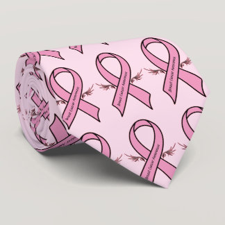 Breast Cancer Awareness Ribbon with Wings Tie