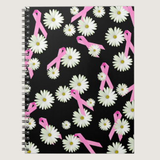 Breast Cancer Awareness Ribbons and Daisies  Notebook