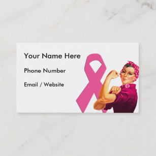 Breast Cancer Awareness Rosie the Riveter Business Card