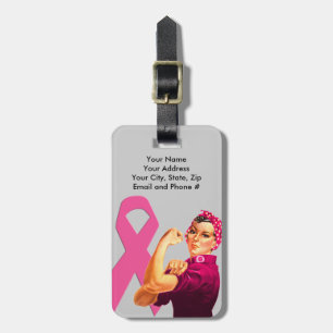 Breast Cancer Awareness Rosie the Riveter Luggage Tag