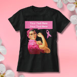Breast Cancer Awareness Rosie The Riveter Pink T-shirt at Zazzle