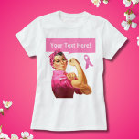 Breast Cancer Awareness Rosie The Riveter Pink T-shirt at Zazzle