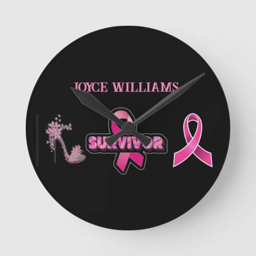 Breast Cancer Awareness  Round Clock