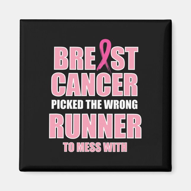 Breast Cancer Awareness Runner And Running  Magnet (Front)