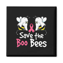 Breast Cancer Awareness Save Boo Bees Funny Hallow Magnet
